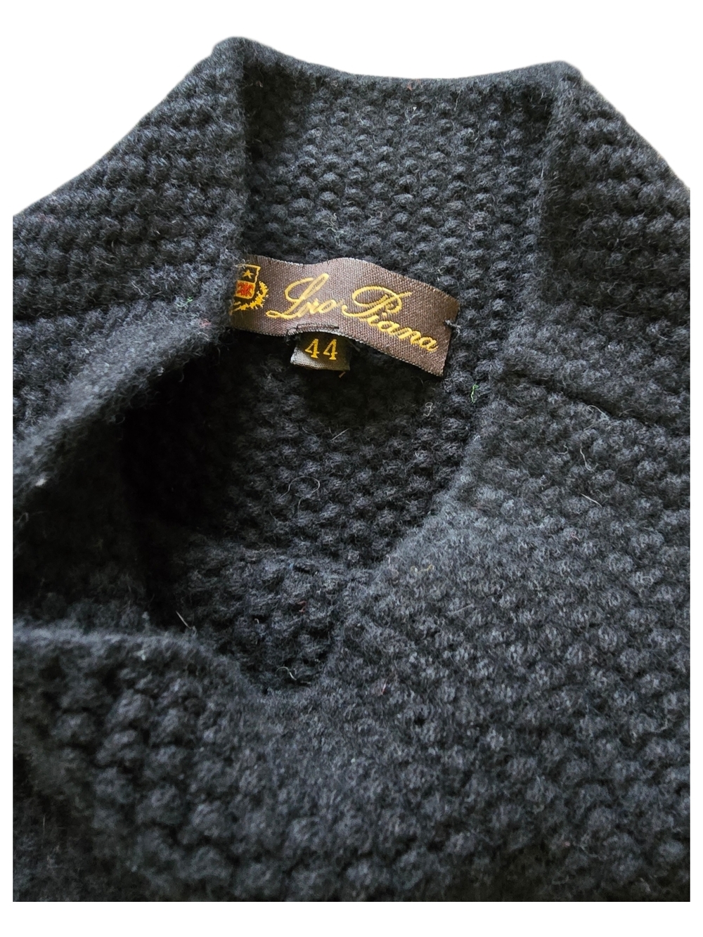 Loro Piana Black Waffle Knit 100% Italian Cashmere Sleeveless  Sweater